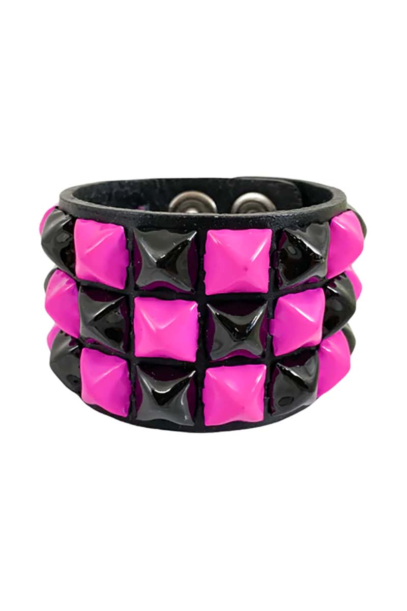 Punk Panic Checkered Bracelet [BLACK/PINK]