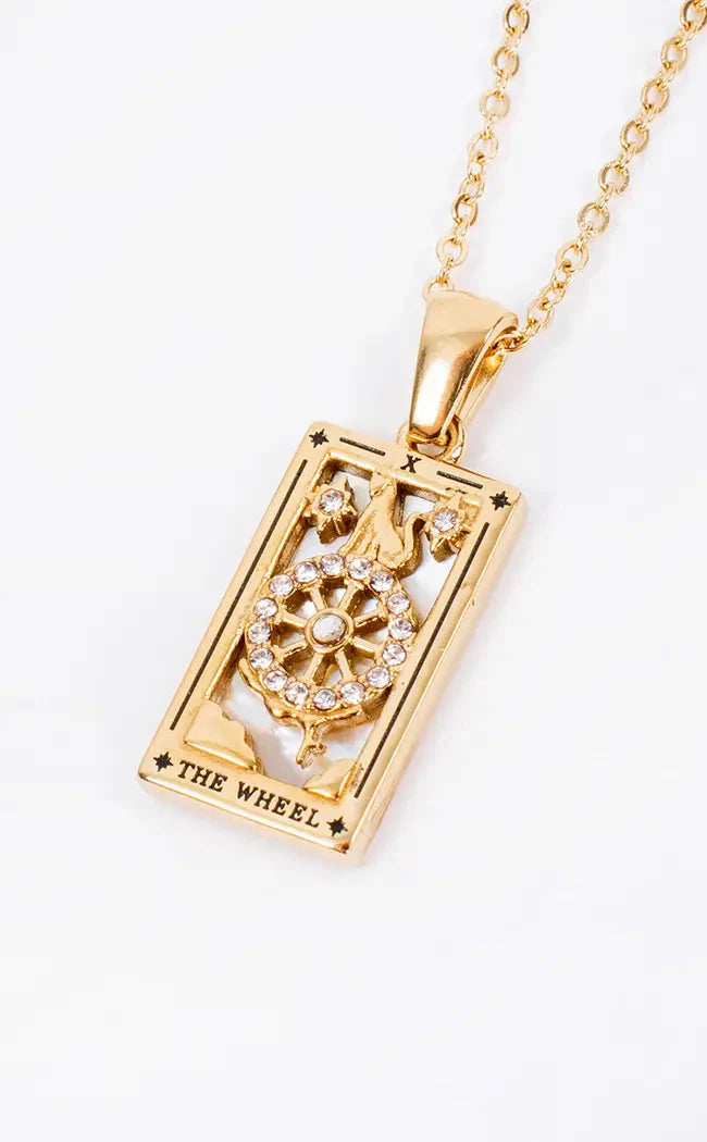 The Wheel Tarot Necklace | 18K Gold