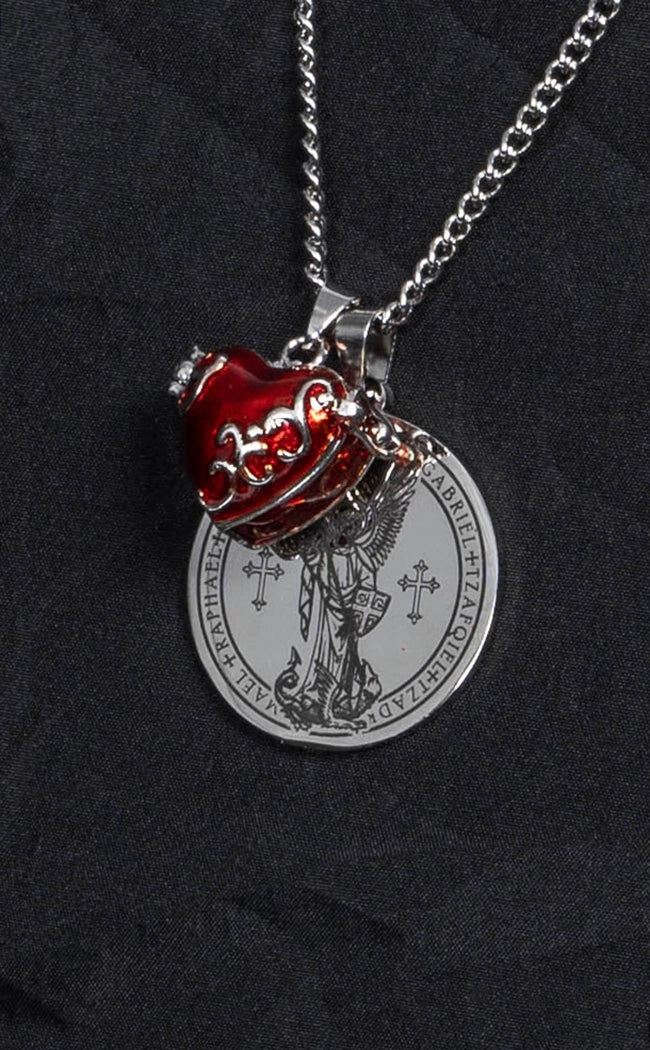 Angel Of Love Necklace | Red Heart Locket