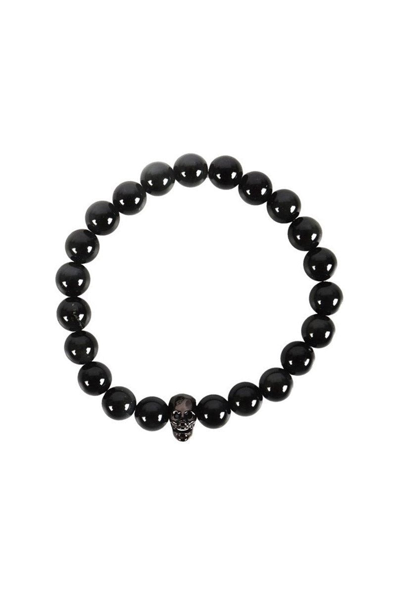 Black Obsidian Skull Bracelet