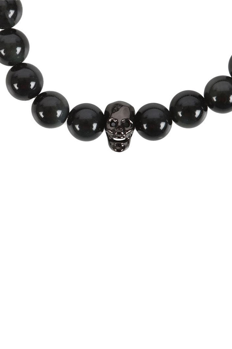 Black Obsidian Skull Bracelet