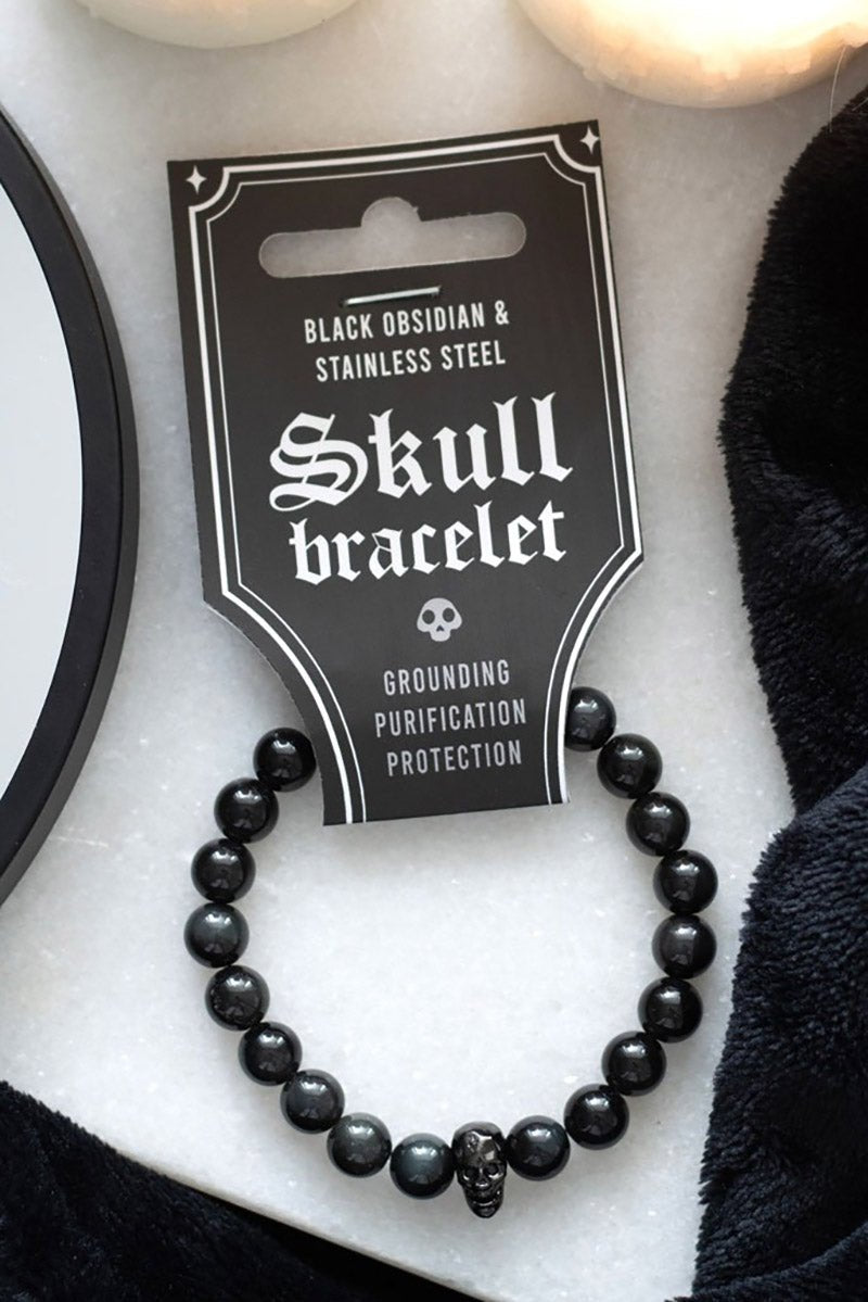 Black Obsidian Skull Bracelet