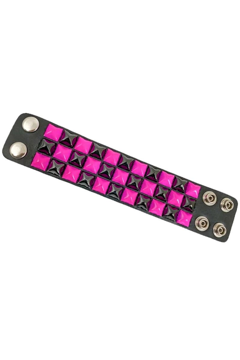 Punk Panic Checkered Bracelet [BLACK/PINK]