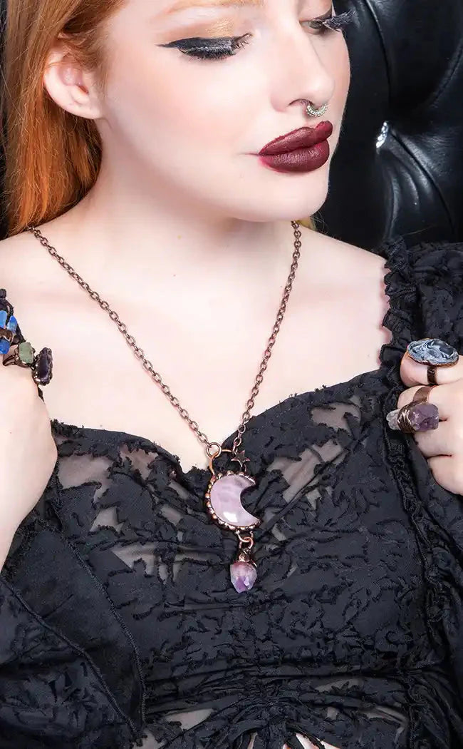 Selene Necklace | Rose Quartz