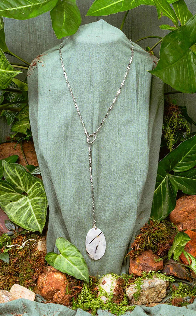 The Shield Tourmaline in Quartz Necklace