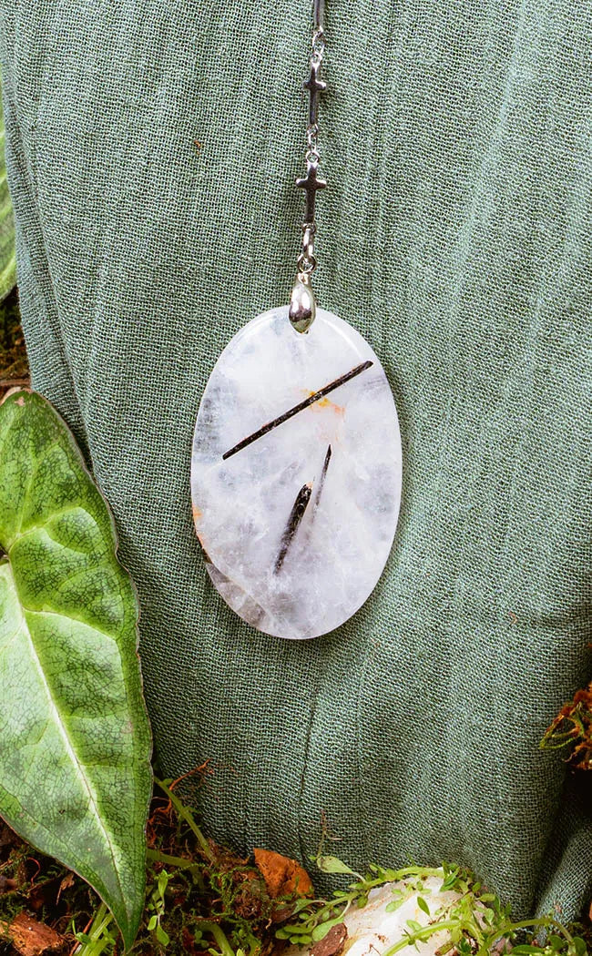 The Shield Tourmaline in Quartz Necklace